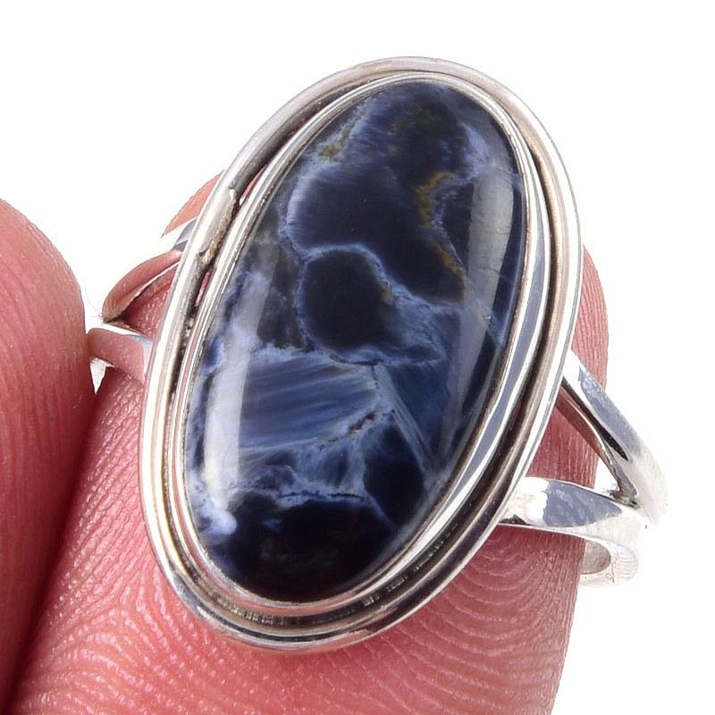 Natural Pietersite Gemstone Handmade 925 Solid Sterling Silver Ring Size 7 v8f22