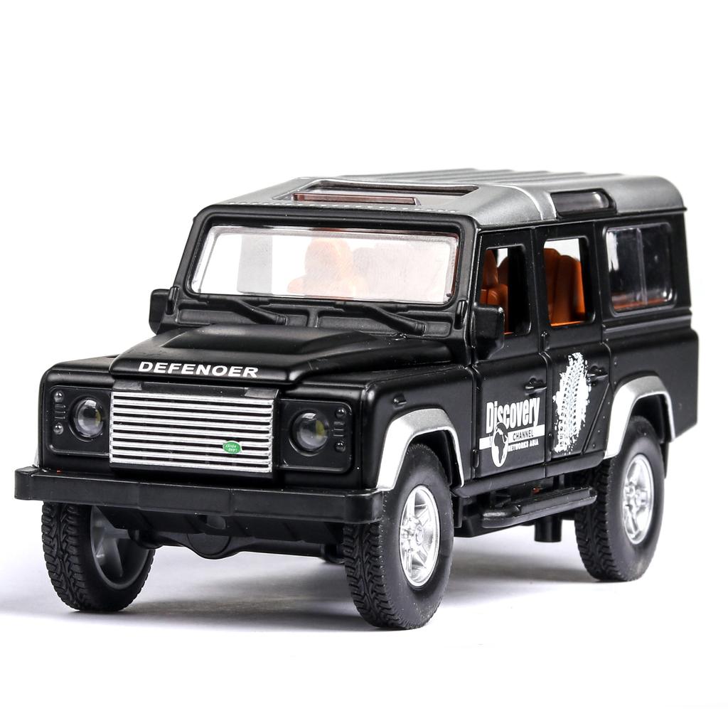 Maßstab 1:32 Land Rover Defender Druckgussauto-Modellspielzeug, zurückziehbares Spielzeugfahrzeug mit Ton und Licht für Kinder, Kleinkinder, Jungen und Mädchen, Geschenkkollektion