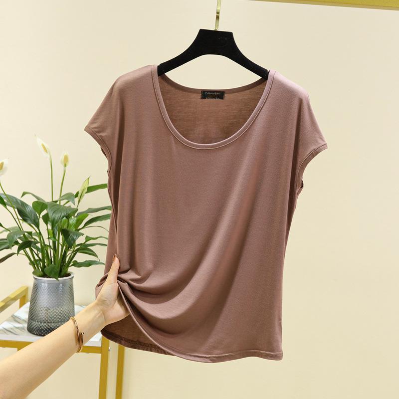 

Женская летняя майка без рукавов в корейском стиле из модала - трендовый топ свободного кроя с круглым вырезом XXL