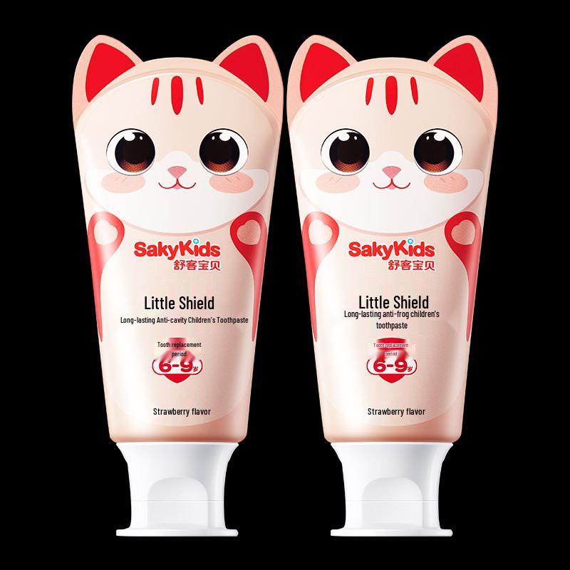 Shuke Kids Anti-Cavity Fluoride Toothpaste Set (6-9 Years, Strawberry, 2x60g)