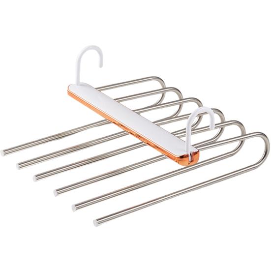 

Вешалка для сушки одежды, практичная регулируемая алюминиевая трубка, складная вешалка для брюк, 6 слоев, брюки, товары для дома