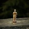 [DFJLWKE] Miniature Buddha Statue, Standing Amitabha Buddha, 46mm, Brass, Antique Finish, Amitabha (for Those Born In the Year of the Dog or Pig), Gua