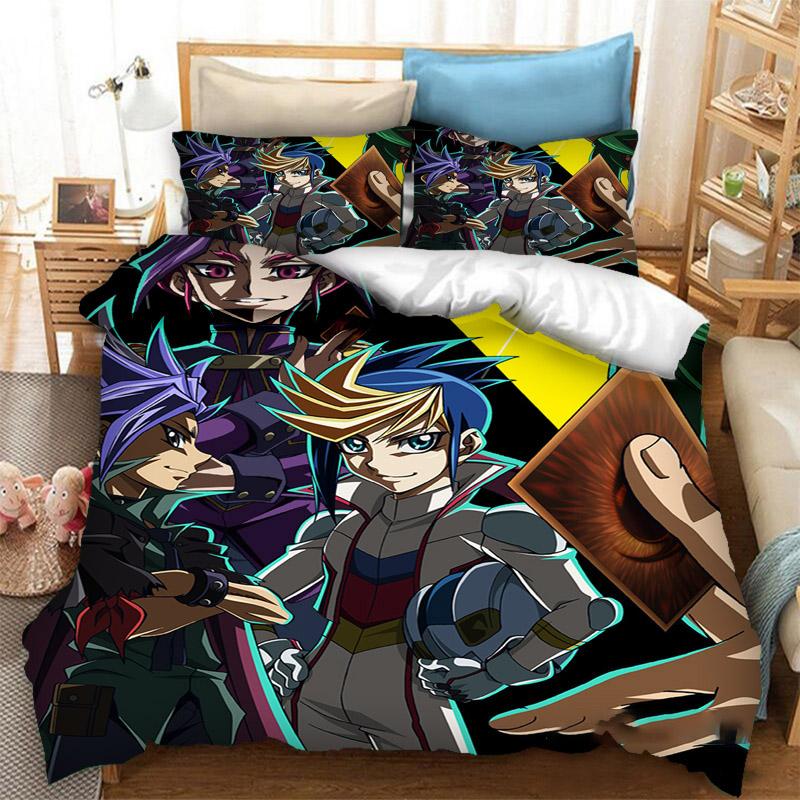 Anime Yu Gi Oh Duel Yugi Bedding Set Boys Girls Twin Queen Size Duvet Cover Pillowcase Bed Kids Adult Fashion Home Textileextile
