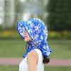 Sunscreen Women Sun Hat Neck Guard Print Floral Sunscreen Hat Breathable Picking Tea Hat  Riding