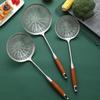 Stainless Steel Ladle with Rosewood Handle - Large Draining Sieve for Hot Pot & Frying