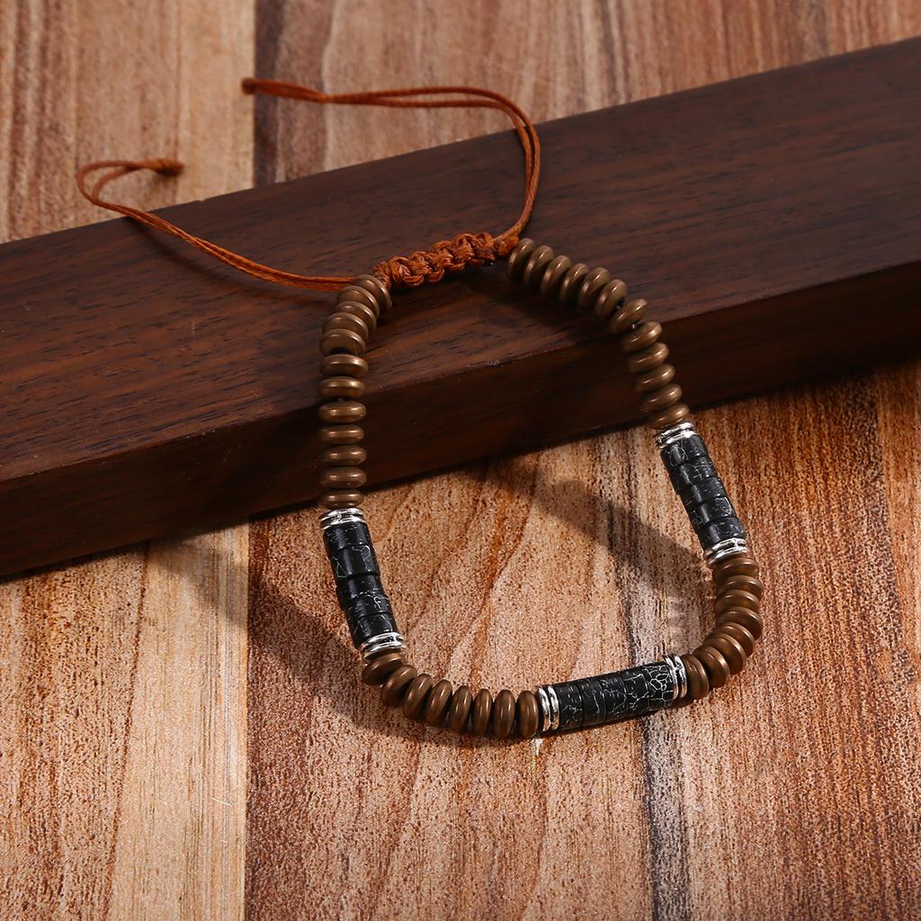 Mens Fashion Turquoise Beaded Adjustable Hip Hop Bracelet