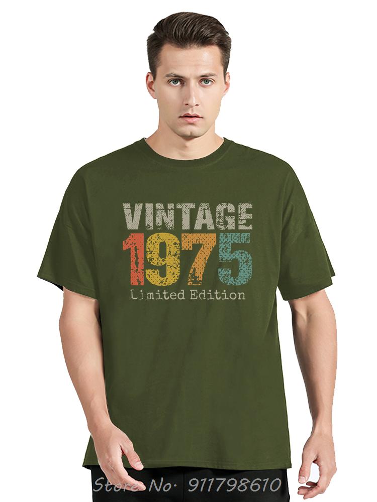 Funny Oversized T-shirt Vintage 1975 Limited Edition Men's Clothing Summer Cotton Tshirt 50th Birthday Gifts Fitness T Shirt