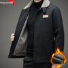 Men's Fleece-Lined Lambswool Jacket: Thick Cotton-Padded Outerwear for Autumn/Winter