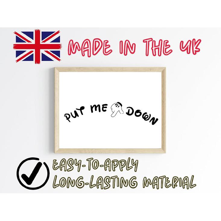 Pack of 2 Put Me Down Cute Mickey Hands Toilet Seat/Lid Sticker - Bathroom Décor - Bathroom Accessories (Black)