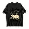 Yellowstone National Park Bear Print Retro Casual Short Sleeve Tee Pure Cotton T-shirt