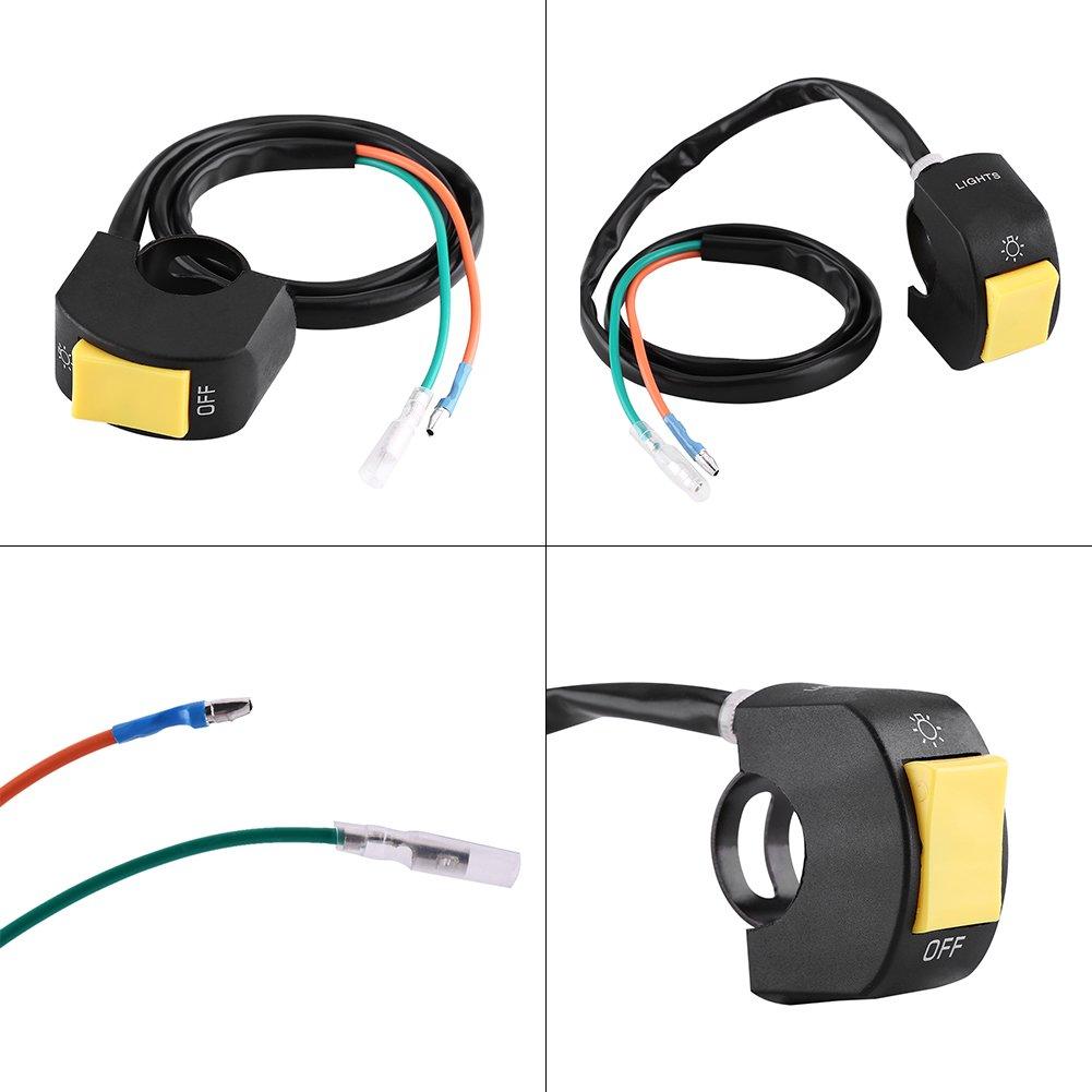 Motorcycle Handlebar Mount Switch Universal 10A 7/8" Mount LED Headlight Switch with On/Off