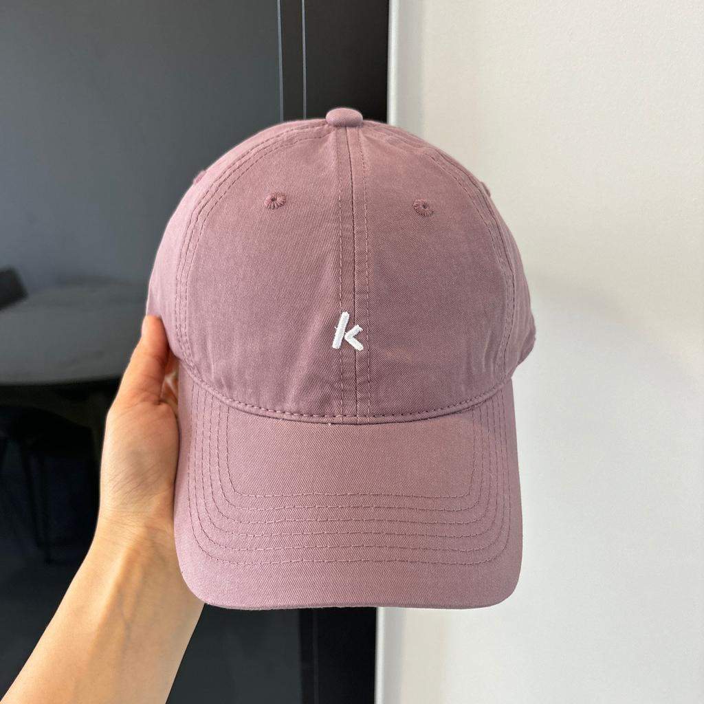 Korean Letter K Embroidery Baseball Cap Soft Top Shows a Small Face, Big Head Circumference, Wide Brim, Sunshade, Spring and Summer Peaked Cap Tide