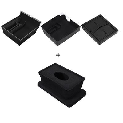 Nouveau Pour Tesla Model 3 / Y 2024 2024 2024 Boîte de Rangement d'Accoudoir Central de Voiture Organisateur Flocage Console Centrale Porte-Contenants