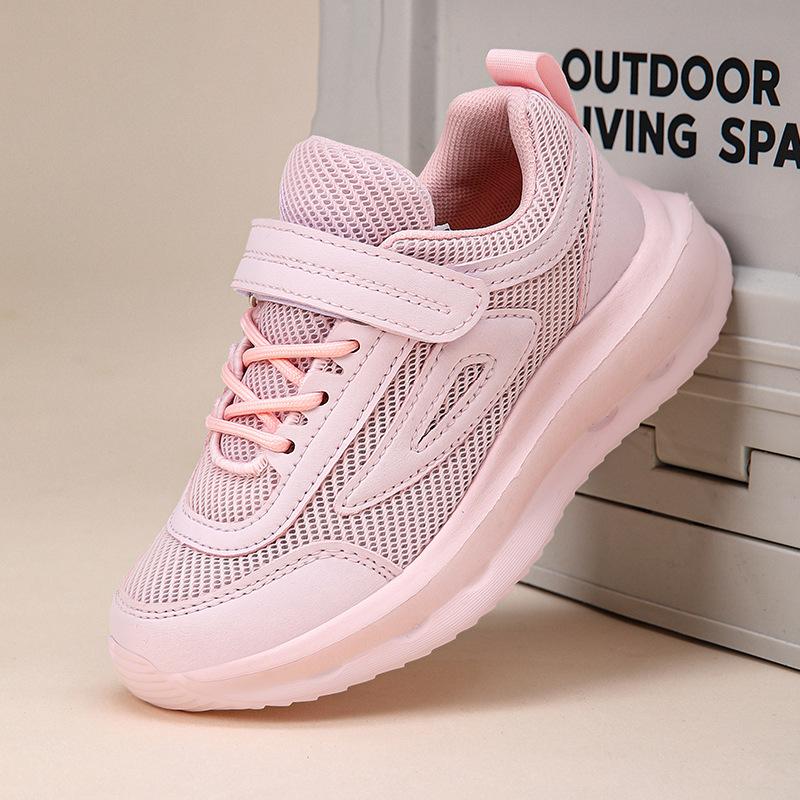 Детская маленькая белая обувь весна и осень сетчатая дышащая средняя и большая мальчики и девочки белые спортивные кроссовки