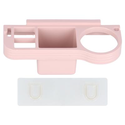 Ponsvrije Föhnbeugel Handsfree Krulhaardrogerhouder voor Badkamer Opbergrek voor Haaraccessoires Roze