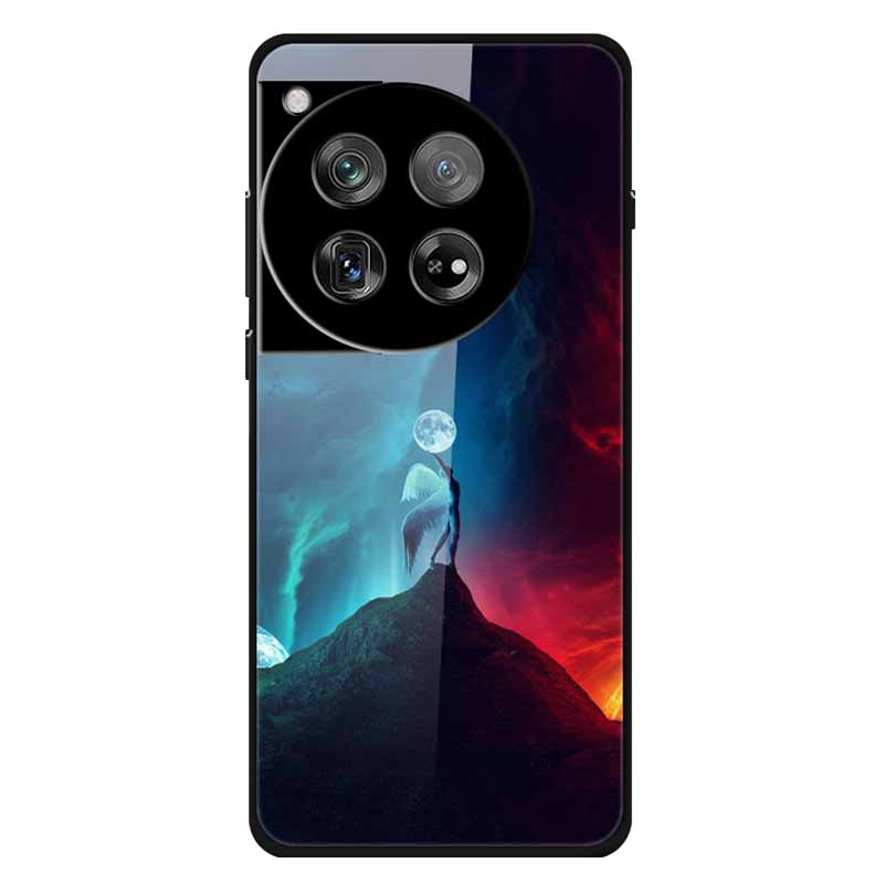 For Oneplus 12 12R Case Tempered Glass Luxury Hard Back Cover for Oneplus 12 12RCases Space Soft Bumpers for One Plus 12 5G Wolf
