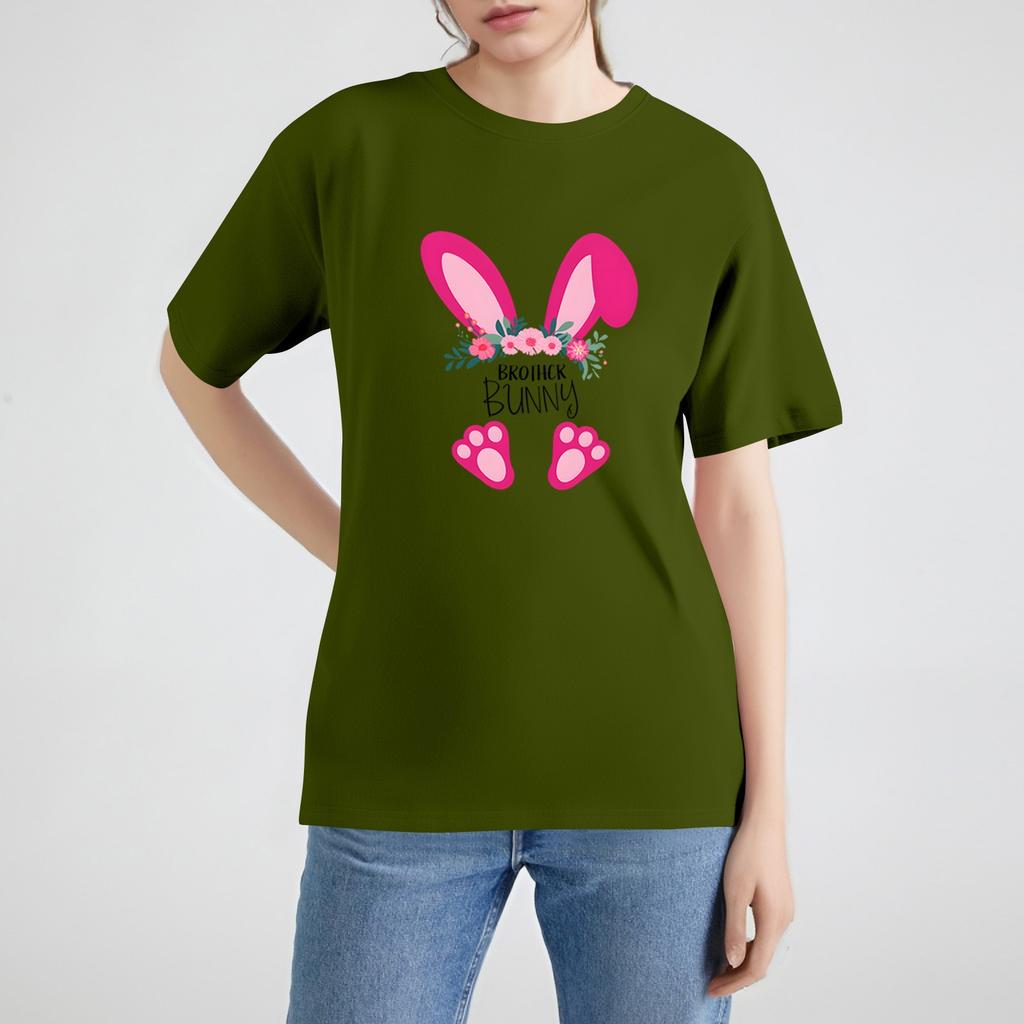 Women's Shirt Short Sleeve Easter Print T-shirt Loose Top