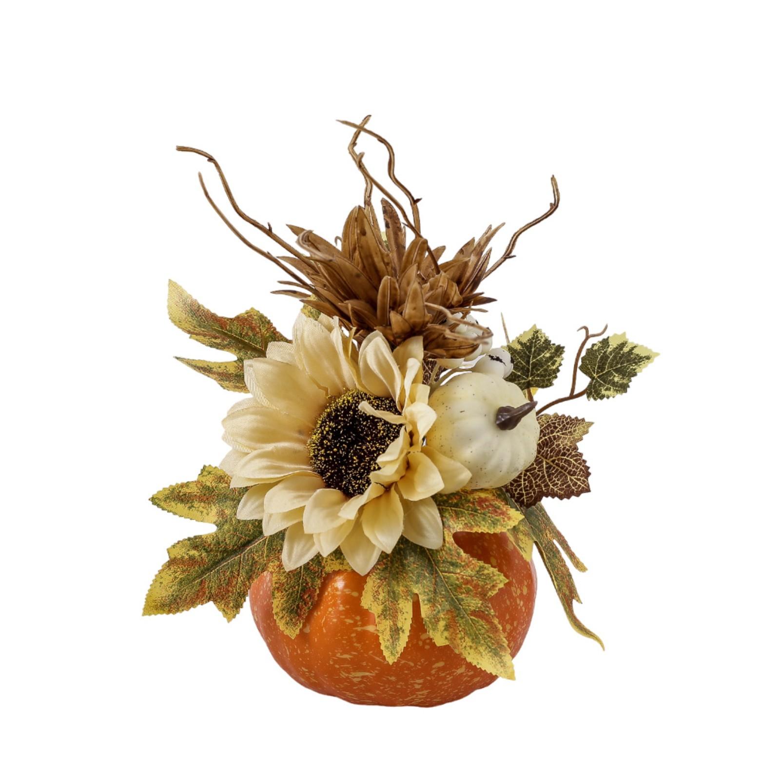

Thanksgiving Festival Large Pumpkin Ornament Home Decoration Desktop Maple Leaf Sunflower Ornament One Size