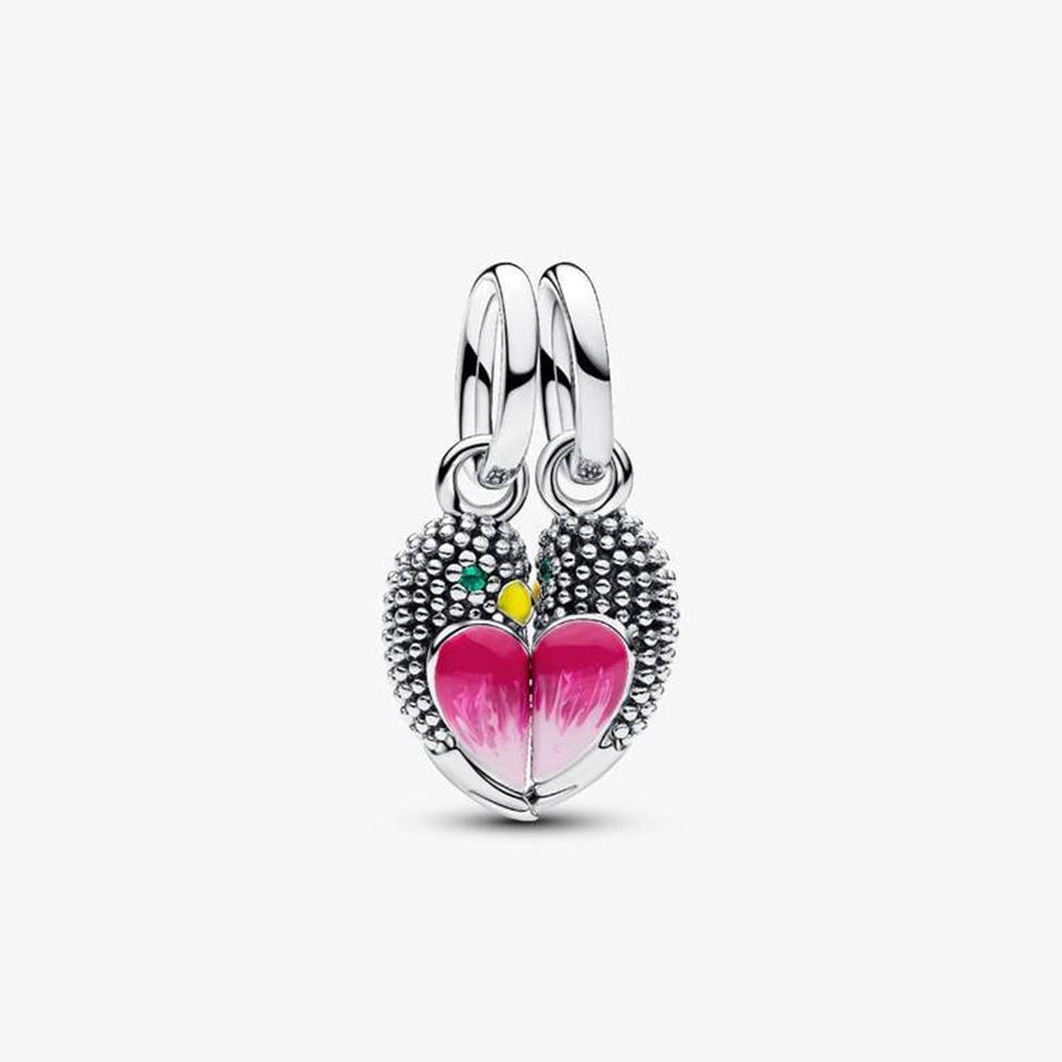 New 925 Silver Sparkling Love Heart Puppy Butterfly Beads Rose Turtle Cannibal Flower Pendant DIY Exquisite Charm Jewelry