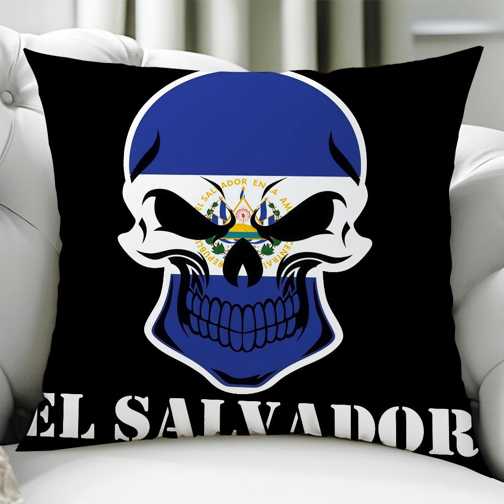 

El Salvador Flag cushion cover Birthday Anniversary Gifts Double Sided Printed Zipper Cushion Cover Soft Skin Bedding 30x30cm