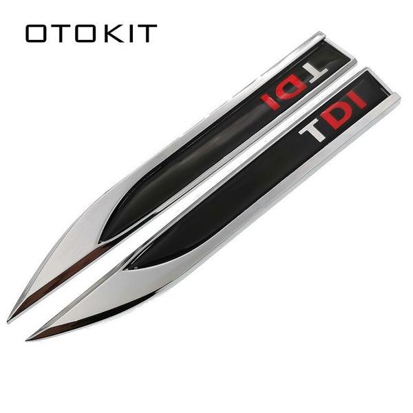 TDI Logo 3D Epoxy Car Badges 1 Pair Metallic Stickers Car Emblem Stickers For  Polo Golf 6 Passat B6 T5 TSI, Auto Accessories
