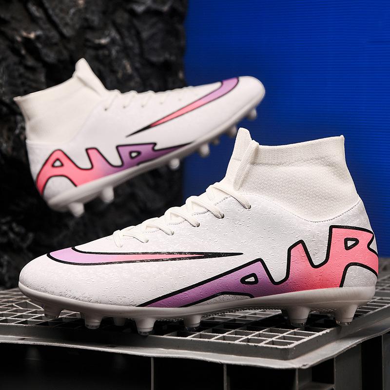 A 2025 high-top football shoe AG long nail TF broken nail youth male student training competition sports shoes