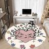1pc Heart Flowers Office Round Area Rug,  Mat Suitable For Office, Under Office Chairs Bedroom Living Room Home Decor, Room Deco