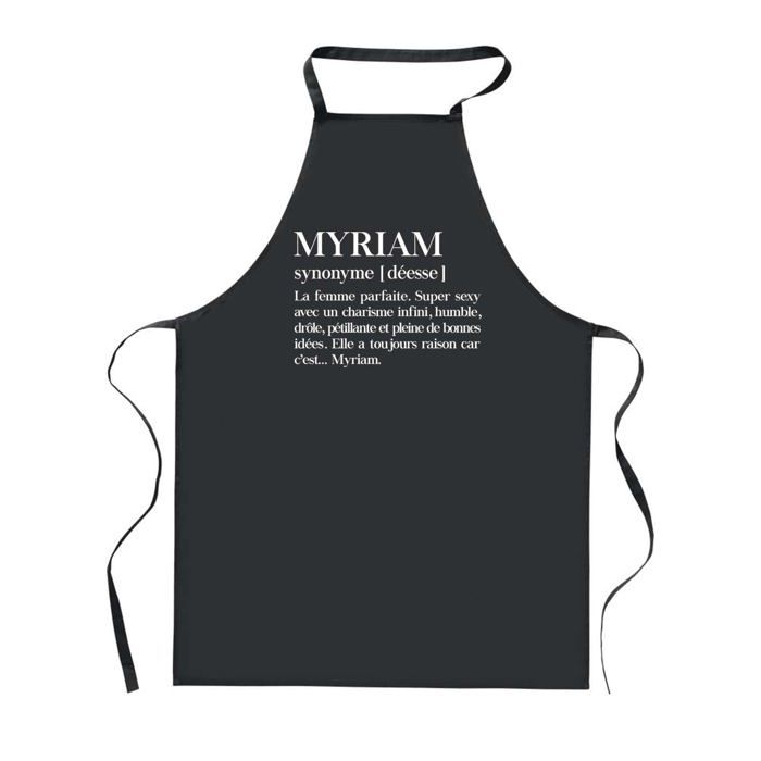 Tablier de cuisine - Myriam Définition - Motif bretonne - Coton épais - Noir