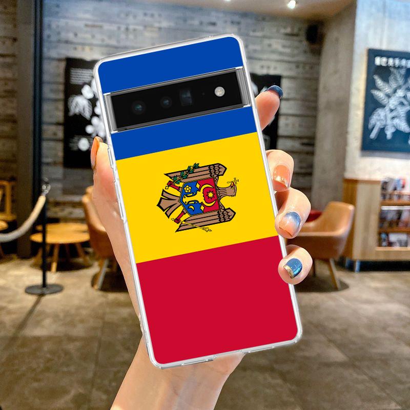 

Phone Case For Google Pixel 9 8 7 Pro 8A 7A 6A 6 Pro XL 5 4 5A 4A 3A 5G Soft TPU Clear Cover Moldova flag Pixel 8