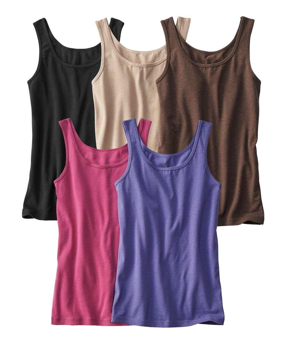 

Inner Top Cotton Tank Top Set Neo Dark Color 3L [Nissen] Camisole/Tank 100% 5-Piece