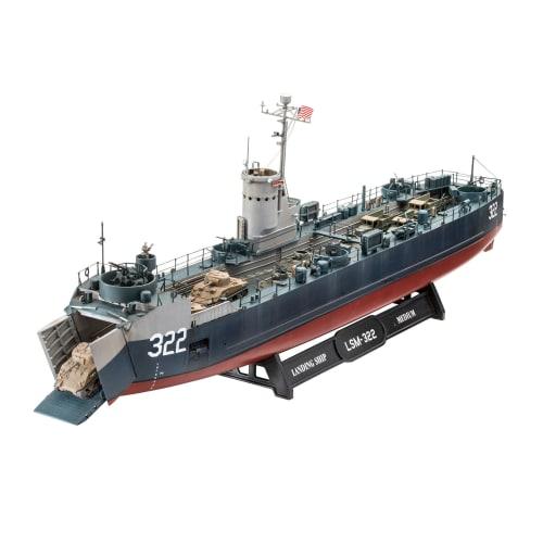 German Revell 1/144 Scale US Navy Medium Landing Ship LSM (Bofors 40mm Cannon) Plastic Model Kit 05169