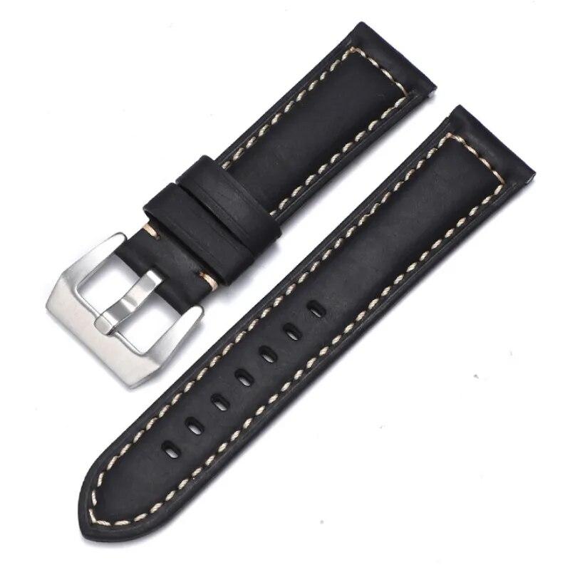 For Panerai Watch Strap Genuine Leather Band Men's Women's Original PAM111/441/312 Crazy Horse Belt 18mm 20mm 22mm 24mm 26mm Samsung Watch HUAWEI