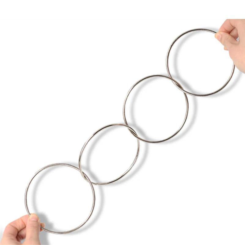 4Pcs/set Magic Rings Fun Toys Magical Tricks Classic Linking Iron Hoops Playing Props Close-up Magic for Beginner Magicians TMZ