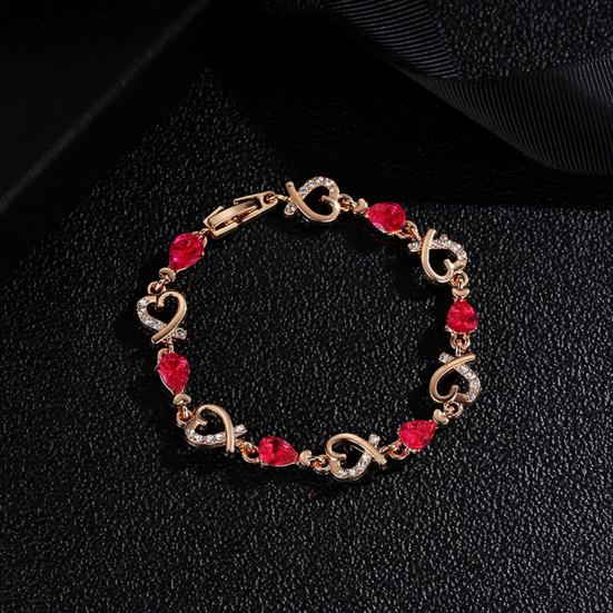 Bangle Charm Woman Cubic Zirconia Lady Elegant Love Heart Bangle