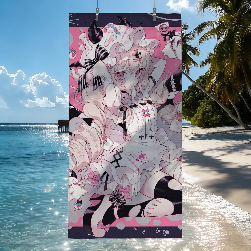 Sweet Kawaii Candy Girls Towel For Swim Yoga Gym Quick Drying Soft and skin-friendly Beach Towels All-Season