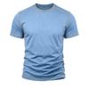 Men's Summer Short Sleeve T-Shirt Round Neck Patchwork Retro American Style Casual Tops