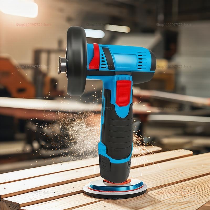 12V Cordless Electric Angle Grinder Brush Cutter Polishing Machine Portable DIY Home Power Tool with Saw Blade