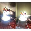 70mm Wooden Lighted Base Stand Round Lamp Night Light Holder for DIY Crystal Acrylic Board