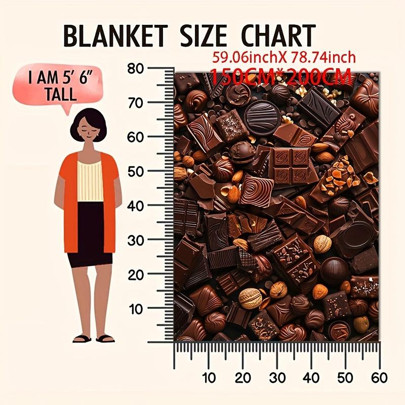 Cozy Chocolate Treats Print Flannel Throw Blanket - Soft, Warm & Versatile for Naps Office Bed, Camping | All-Season Gift Idea