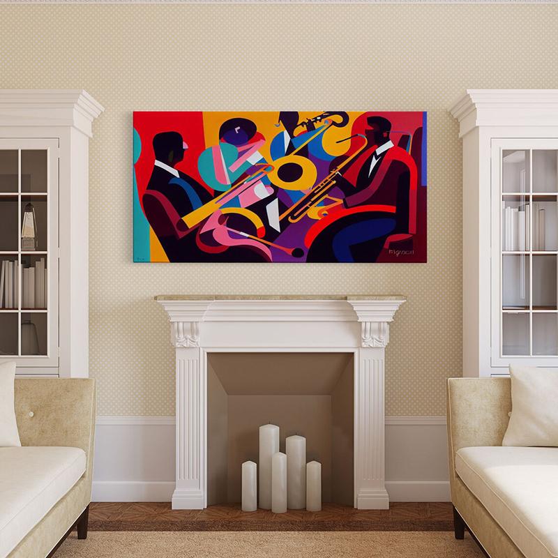 Music Wall Art Canvas Painting Jazz Abstract Posters and Prints Modern Wall Decor Artwork for Living Room Home Decor Pictures
