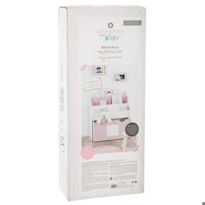 Bibliothèque enfant à roulettes rose H70cm - Atmosphera createur d'interieur