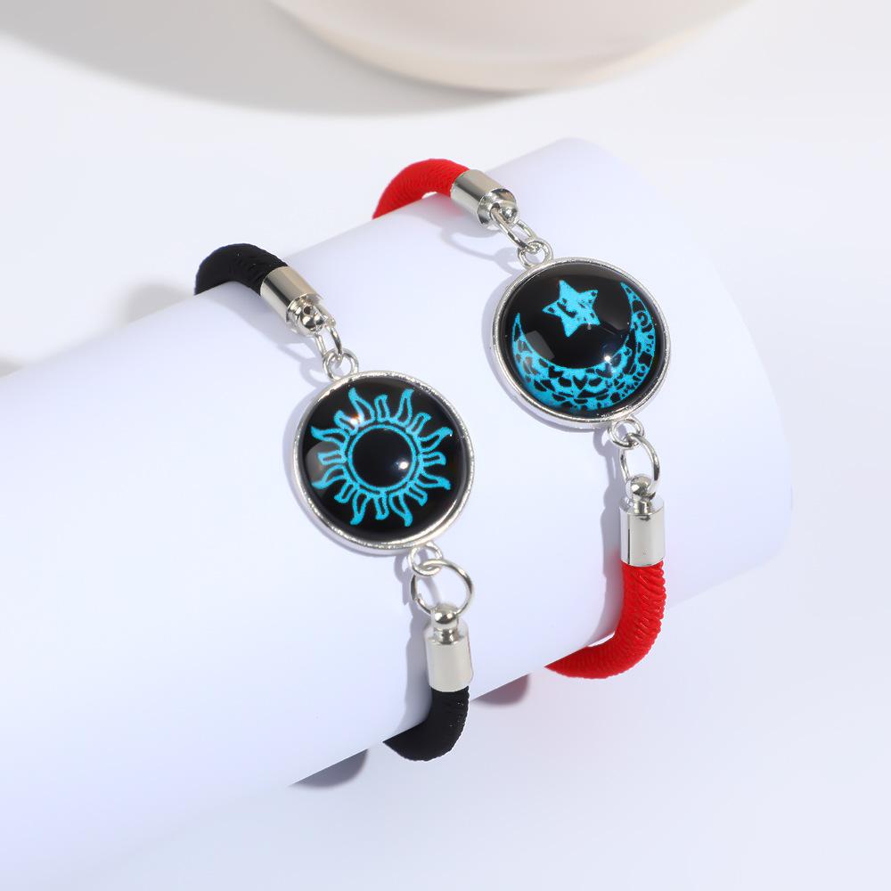 

Модный парный набор из 2 предметов Солнце&Луна&Звезда, подарочная коробка для парня и девушки, светящийся набор браслетов, нержавеющая сталь, не выцветает 16cm