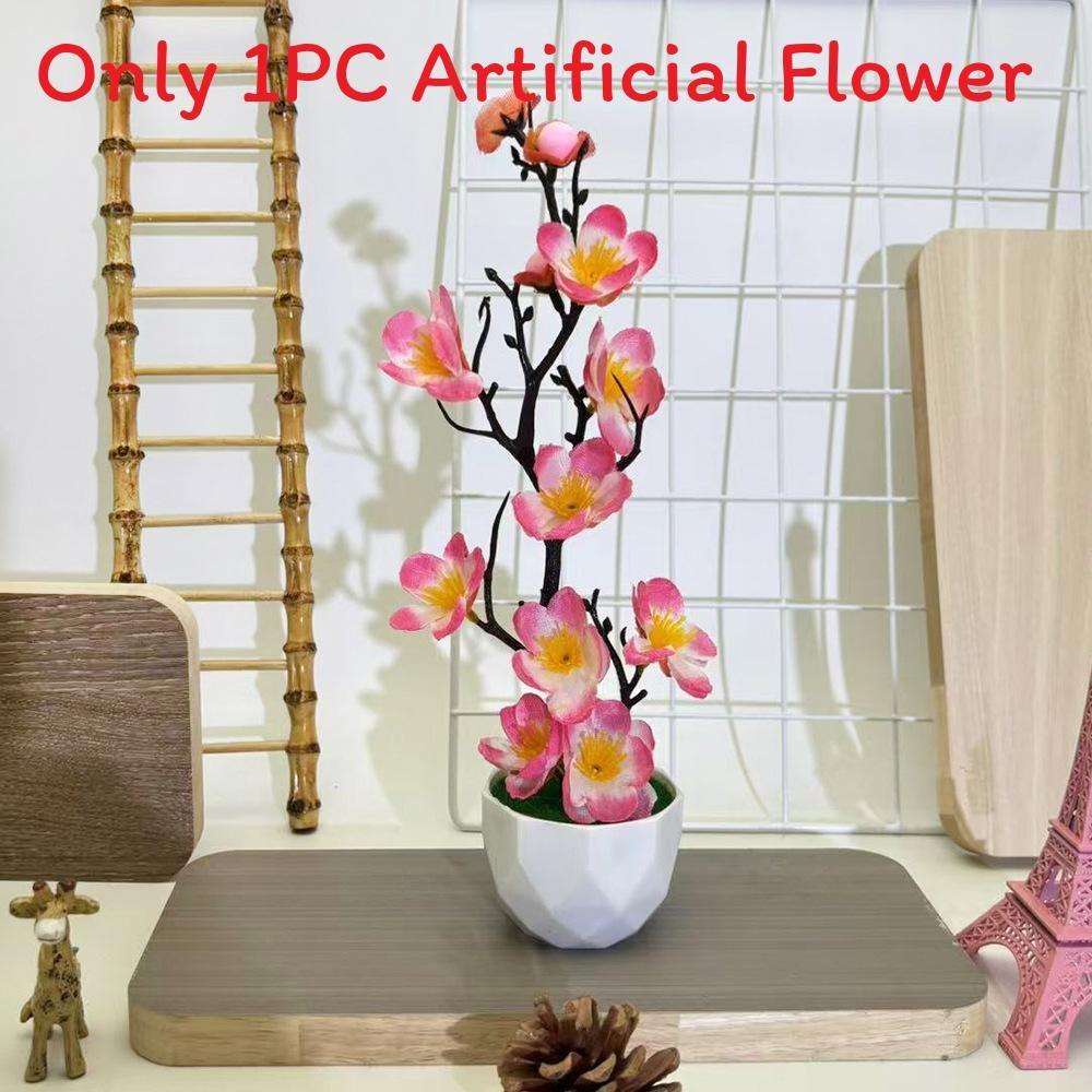 Plum Blossom Faux Plant With Plastic Stem For Wedding Decorations And Photography Props