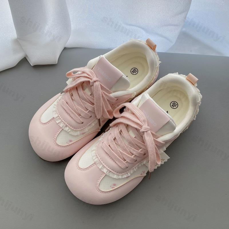 Fashion Women Casual Sports Shoes Flats 2025 Autumn New Comfortable Non-slip Outdoor Vulcanized Shoes Lace Up Fashion Running Shoes