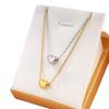 Heart-Shaped Korean Necklace: Elegant, Sweet, Colorfast, Versatile, Washable, Beloved Collarbone Chain