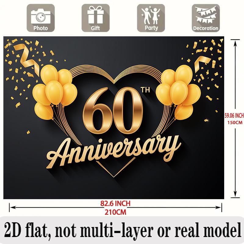 Birthday Party Backdrop Gold Polyester Banner Photo Booth Decoration 73