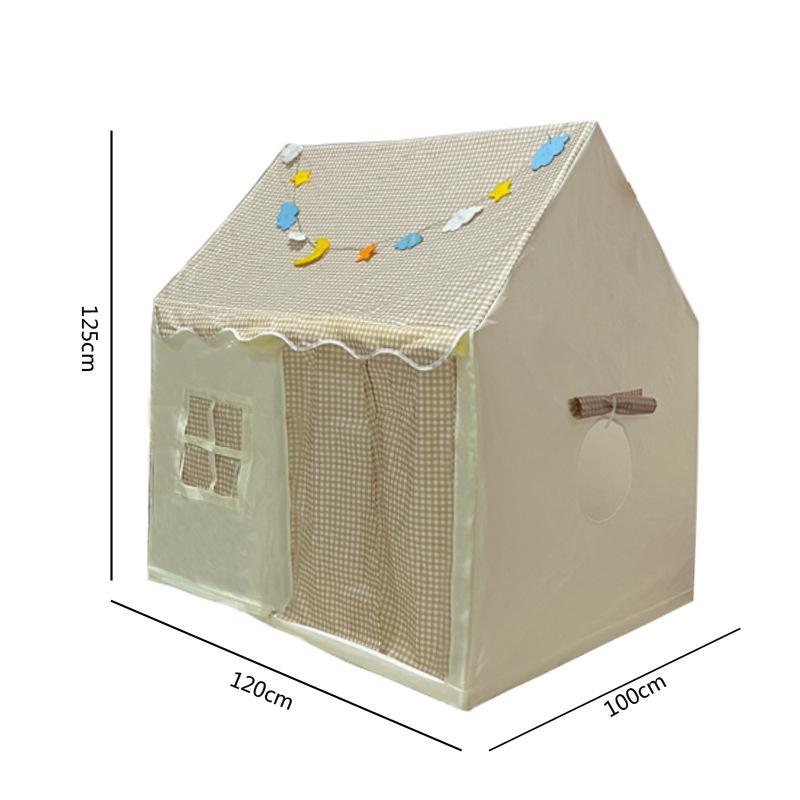 Plaid Indoor Play Tent for Kids - Pretend Play House for Boys and Girls
