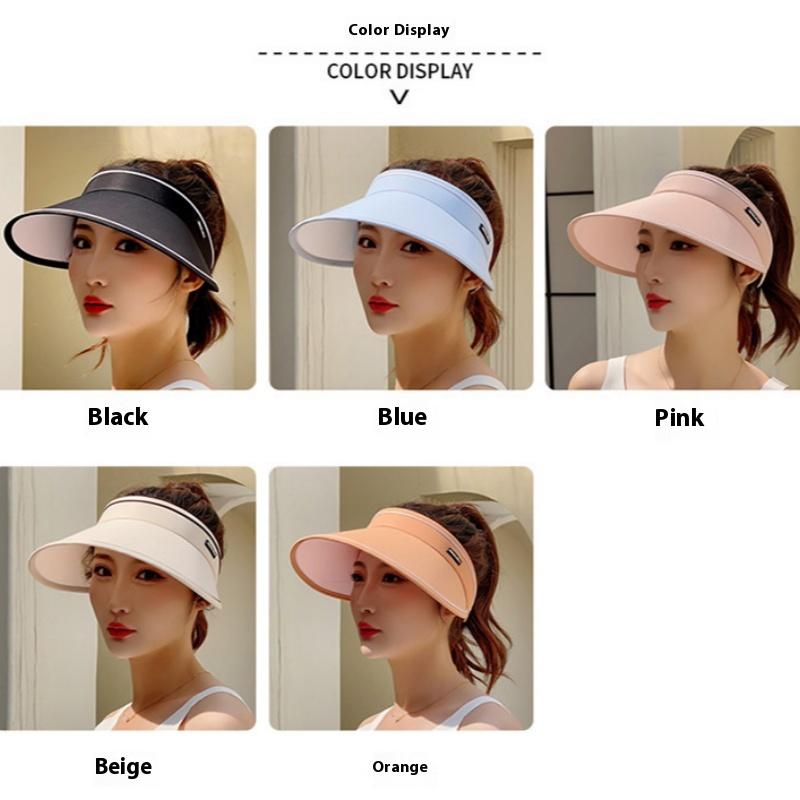 Sun Protection Hat for Women, Foldable Sunshade, Summer Outdoor Travel, Beach Fashion, Anti-ultraviolet Empty Top Hat