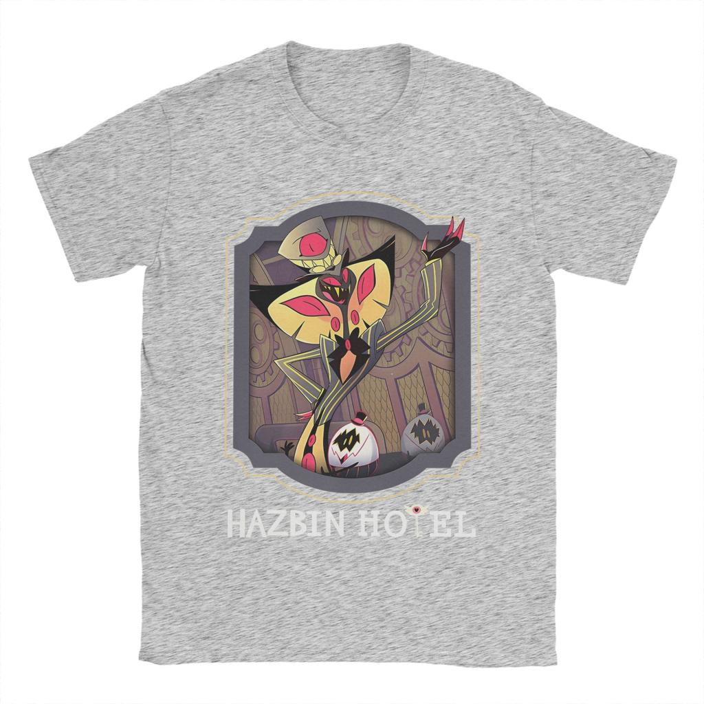 Men Hazbins Hotels Sir Pentious Card T Shirt 100% Cotton Tops Leisure Short Sleeve O Neck Tee Shirt 6XL T-Shirts