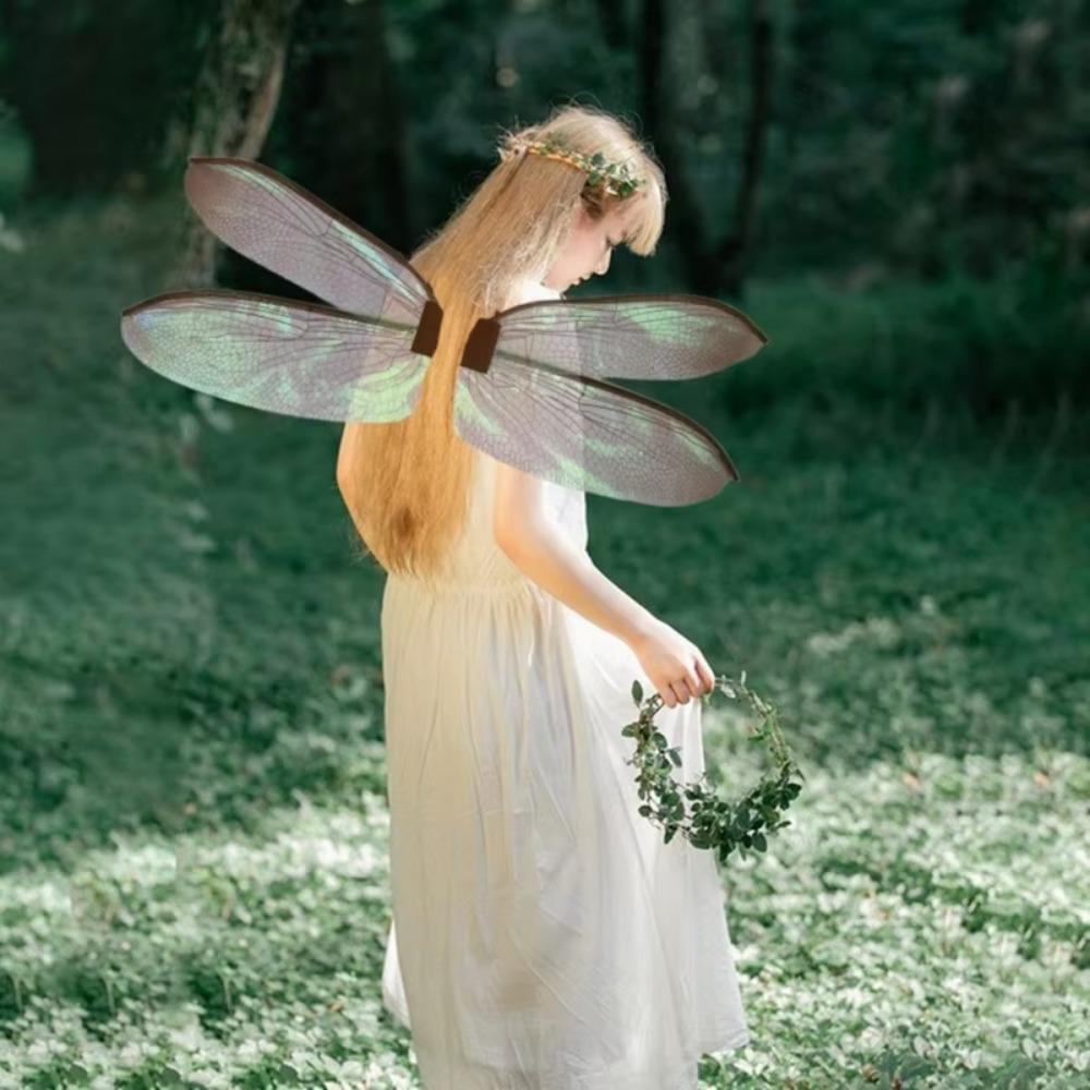 Criança Libélula Borboleta Asa Mulheres Menina Fadas Traje Acessório Nova Fada Anjo Asa
